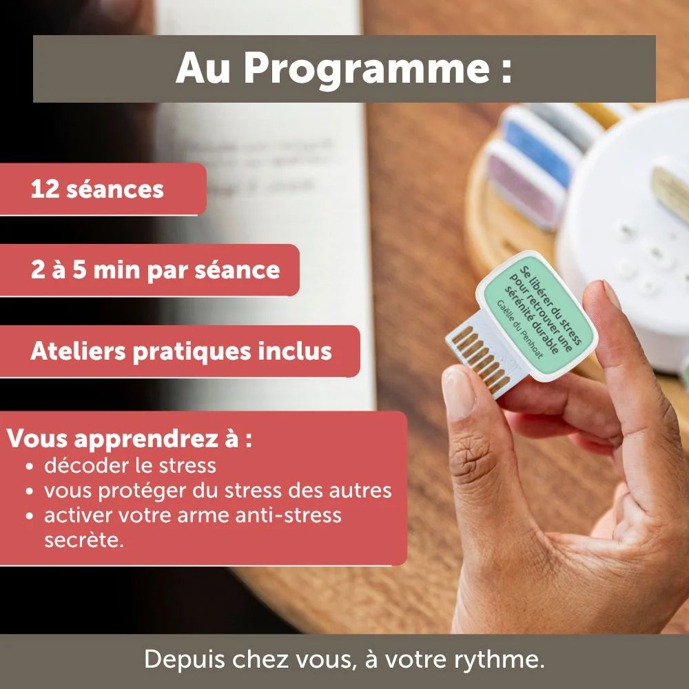 Carte de coaching "Se libérer du stress pour retrouver une sérénité durable"